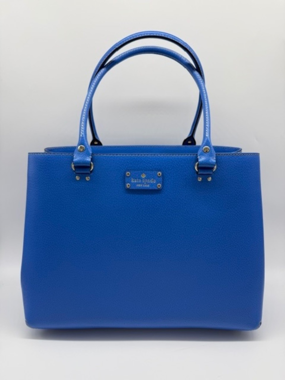 Kate Spade New York Wellesley Fallon Omega Blue Leather Tote Handbag~Vintage~